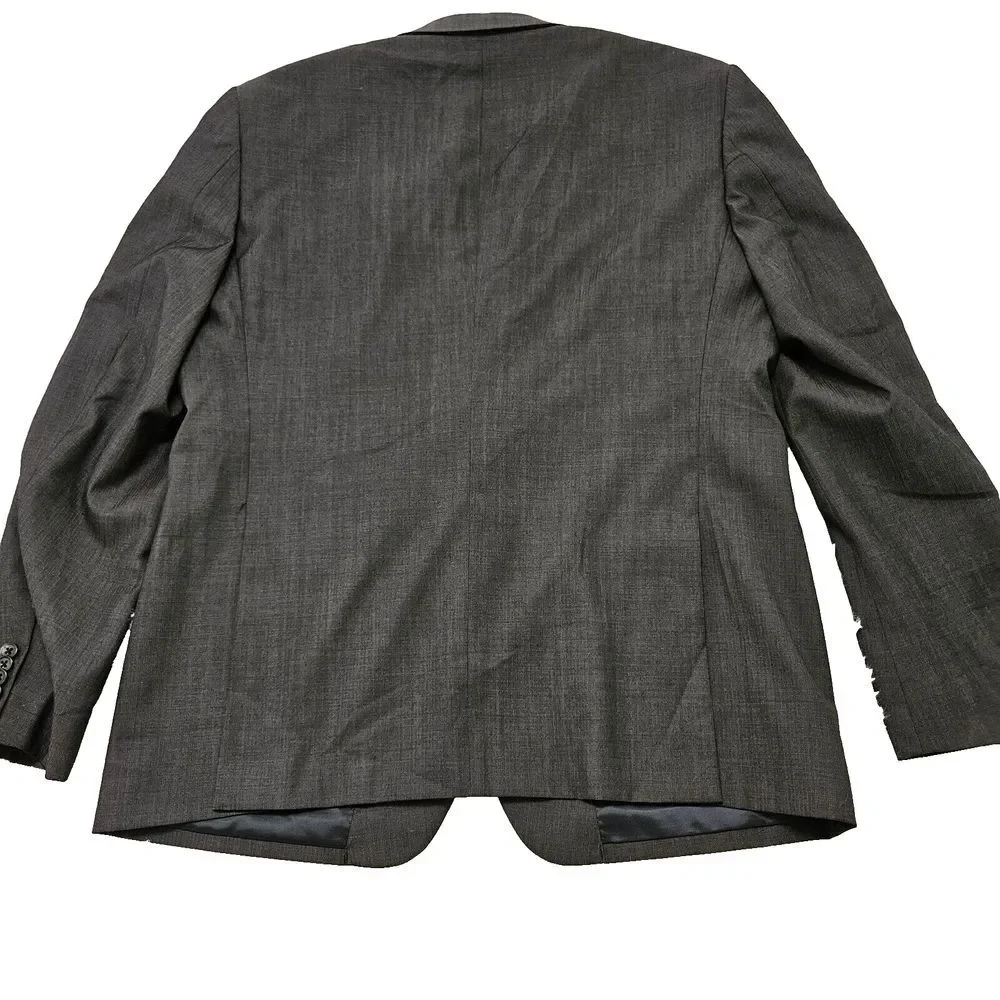 John‎ Varvatos USA Men's Dark Gray 100% Wool Double Button Blazer Jacket Sz 46R